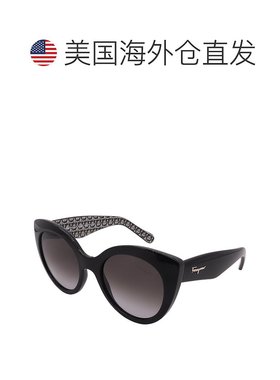 自营 FERRAGAMO太阳镜SF964S-001-54-21-140非极化-黑色 美国奥莱