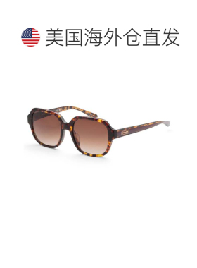 自营Coach女士53毫米深色乌龟太阳镜-深色乌龟 美国奥莱直发配饰