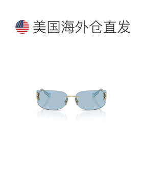 自营miu miu0mu A51s Rimless Rectangular Sunglasses - blue 美