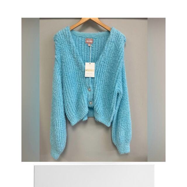 Self-operated show me your mumu bright blue classic cardigan V-neck sweater-bright blue American outlet Self-operated show me your mumu bright blue classic cardigan V-neck sweater-bright blue American outlet