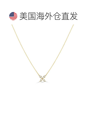 自营sabrina14K Yellow Gold Diamond Butterfly Necklace - yell