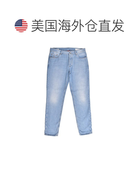 自营Brunello Cucinelli Cotton Straight-Leg Men's Jeans - blu