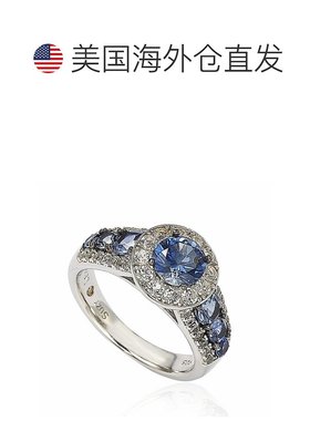 自营 Suzy Levian Sterling Silver 3.61ct TGW Sapphire and Dia