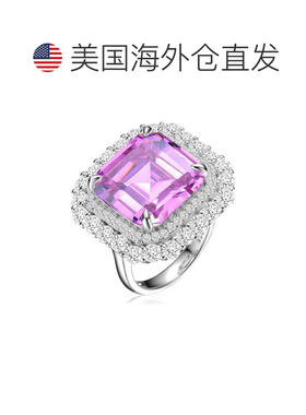 自营geneviveSterling Silver White Gold Plated with Pink Cubi