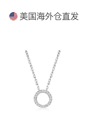 自营 925 纯银 Ross-Simons 钻石永恒圆形项链 - 20 英寸 美国奥