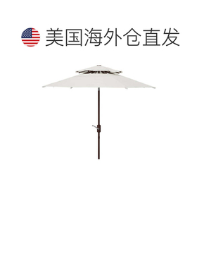 自营safavieh Lorenia 9Ft Double Top Umbrell white 美国奥莱直