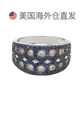 自营Suzy Levian 纯银打造蓝色蓝宝石马赛克戒指 - 蓝色 美国奥莱