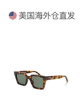 自营 off-white米白色太阳镜护盾全边，哈瓦那式镜架和绿色镜片Oe