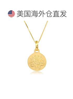 自营max + stone14K 黄金 925 纯银莲花吊坠项链，18 英寸链 - 黄