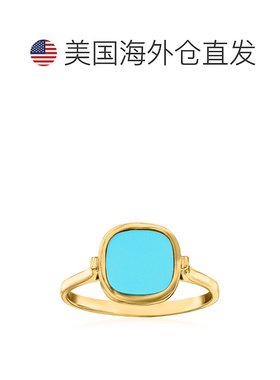 自营 Ross-Simons 14 克拉黄金意大利绿松石戒指 - 蓝色 美国奥莱
