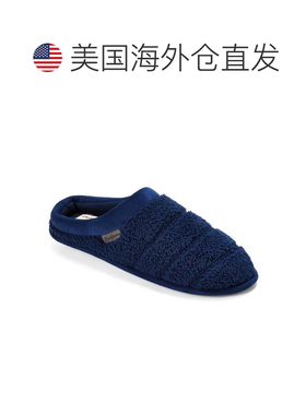 自营Dearfoams Men's Asher Quilted Clog House Slipper - navy