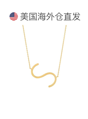 自营max + stone10k实心黄色金色大号侧面大写字母首字母，带有可
