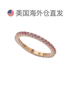 自营Suzy Levian 玫瑰金纯银和粉色蓝宝石永恒戒指 - 粉红色 美国