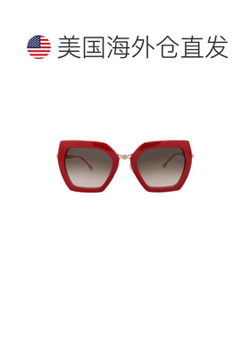 自营philipp plein猫眼镜框金属太阳眼镜-红色 美国奥莱直发