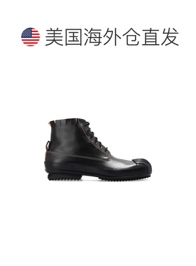 自营Maison Margiela Calfskin Lace-Up Men's Boots - black 美