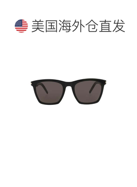 自营saint laurent方形框醋酸酯太阳镜-黑色-黑色-灰色 美国奥莱