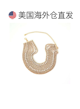 自营adorniaGold Plated Multi Strand Crystal Adjustable Colla