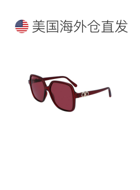 自营salvatore ferragamoFerragamo女士Gancini 57mm太阳镜-红色