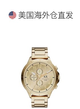 美国直邮Armani Exchange 男士 休闲手表石英金表表带爆款