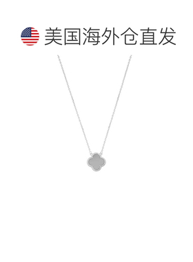 自营 adornia镀银三叶草光环项链-银色 美国奥莱直发吊坠四叶草