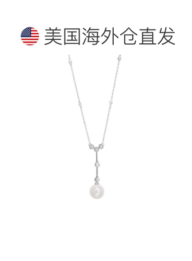自营savvy cie jewelsRHODIUM PLATED WHITE CZ FAUX PEARLS 'Y'