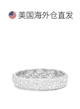 自营diana m.18 克拉白金钻石密镶手镯 - 白色 美国奥莱直发