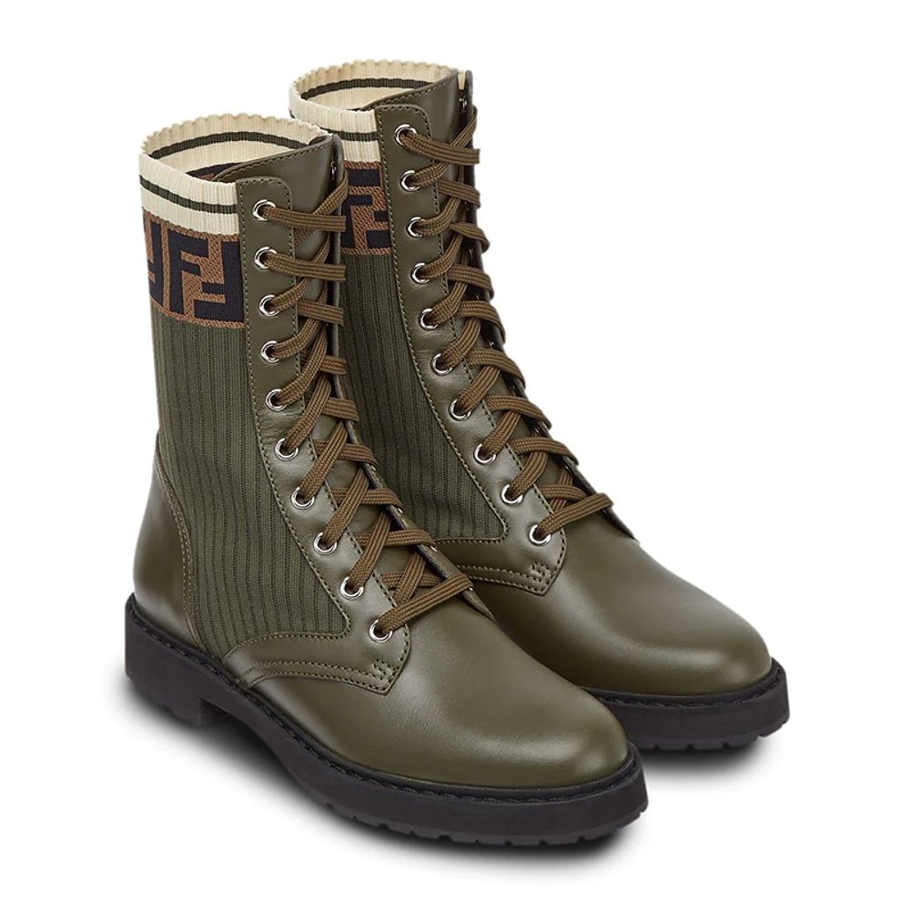 天猫国际美国直购香港直邮FENDI 绿色女士马丁靴 8T6780-A3H4-F1C392