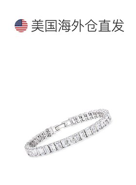自营Ross-Simons Emerald-Cut CZ Tennis Bracelet in Sterling S