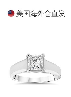 自营 pompeii31 克拉白金公主方形切割优化单石钻石 14k 订婚戒指