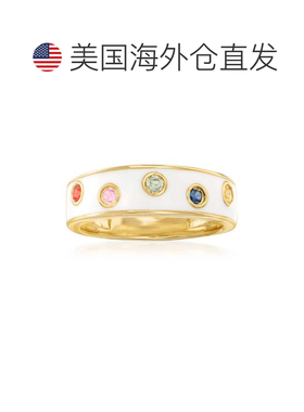 自营Ross-Simons Multicolored Sapphire and White Enamel Ring