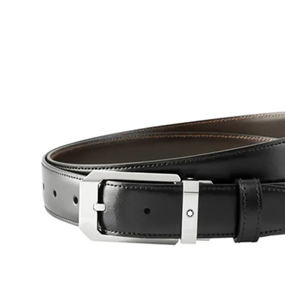 香港直邮MONTBLANC/万宝龙男士黑色/棕色双面针扣皮带(30mm) - 图2