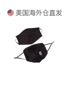 美国直邮自营Adrienne Landau 2件套暖脸布口罩套装-黑色 美国奥