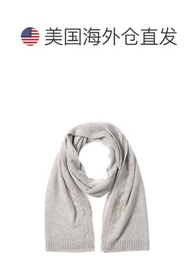 自营Bruno Magli电缆边羊绒围巾-灰色 美国奥莱直发