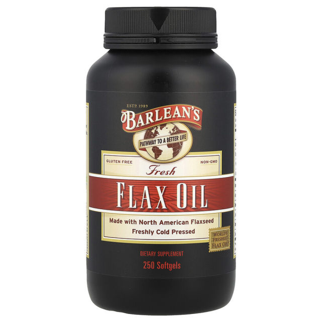 ເສັ້ນຜົມຮົງກົງ Barlean s flaxseed oil soft capsule fresh-rolled cold-rolled nutrition 250 capsules
