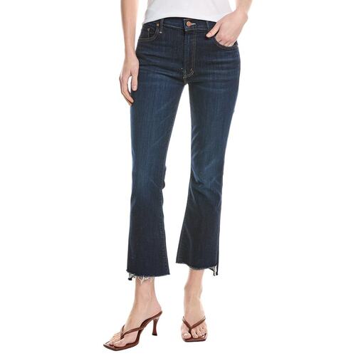 自营MOTHER The Insider Step Fray Off Limits Crop Jean - blue - 图0