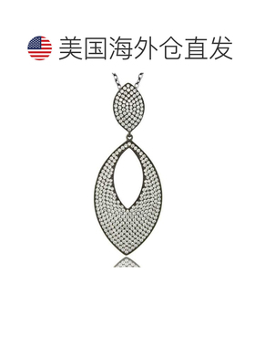 自营Suzy Levian 立方氧化锆纯银椭圆形密镶吊坠 - 黑色 美国奥莱