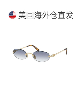自营miu miuMUA54S ZVN80O淡金色/透明渐变浅蓝色-淡金色 美国奥