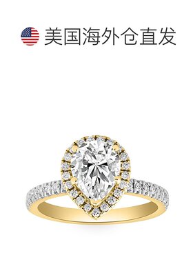 自营 pompeii32 1/2 克拉梨形钻石实验室培育订婚戒指白黄金或玫