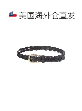 自营Madewell皮革编织腰带-黑色 美国奥莱直发