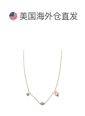 自营 sabrina14k 金和钻石邪恶之眼项链 - 玫瑰色 美国奥莱直发