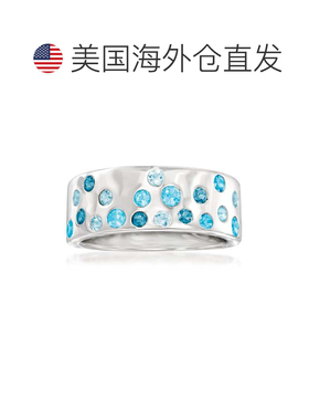 自营Ross-Simons 925 银色调蓝色托帕石戒指 - 蓝色 美国奥莱直发