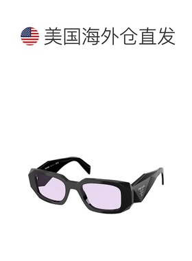 自营 prada普拉达PR 17WSF 16K40J 51mm女式矩形太阳镜-黑色 美国