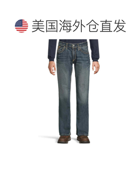 自营Men's Ariat M4 Western Jeans  Blue Denim Low Rise Bootcu