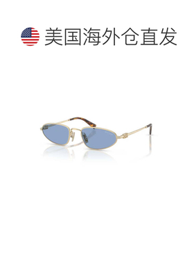 自营miu miu0mu A52s Oval Gold Metal Sunglasses - white 美国