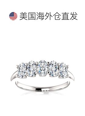 pompeii31 1/2Ct 白色、黄色或玫瑰金椭圆形莫桑石榄尖形结婚戒指