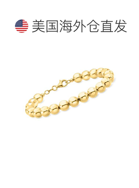 自营Ross-Simons Italian 8mm 18kt Gold Over Sterling Bead Bra