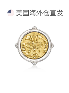 自营Ross-Simons 意大利 2 色纯银复制品弗罗林硬币戒指 - 白色