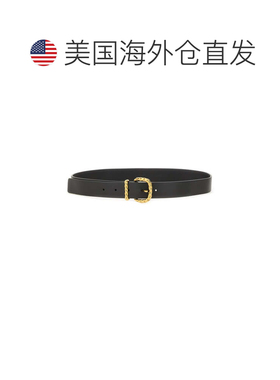自营bottega veneta同轴纹理带扣小牛皮腰带-黑色 美国奥莱直发