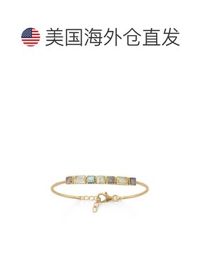 自营 liv oliver18k 金拉长石多祖母绿切割手镯 - 金 美国奥莱直