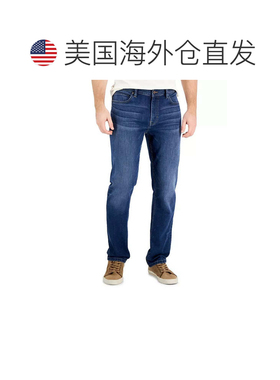 自营Men's Alfani Jeans Blue Denim Jon Fadded Wash Straight L